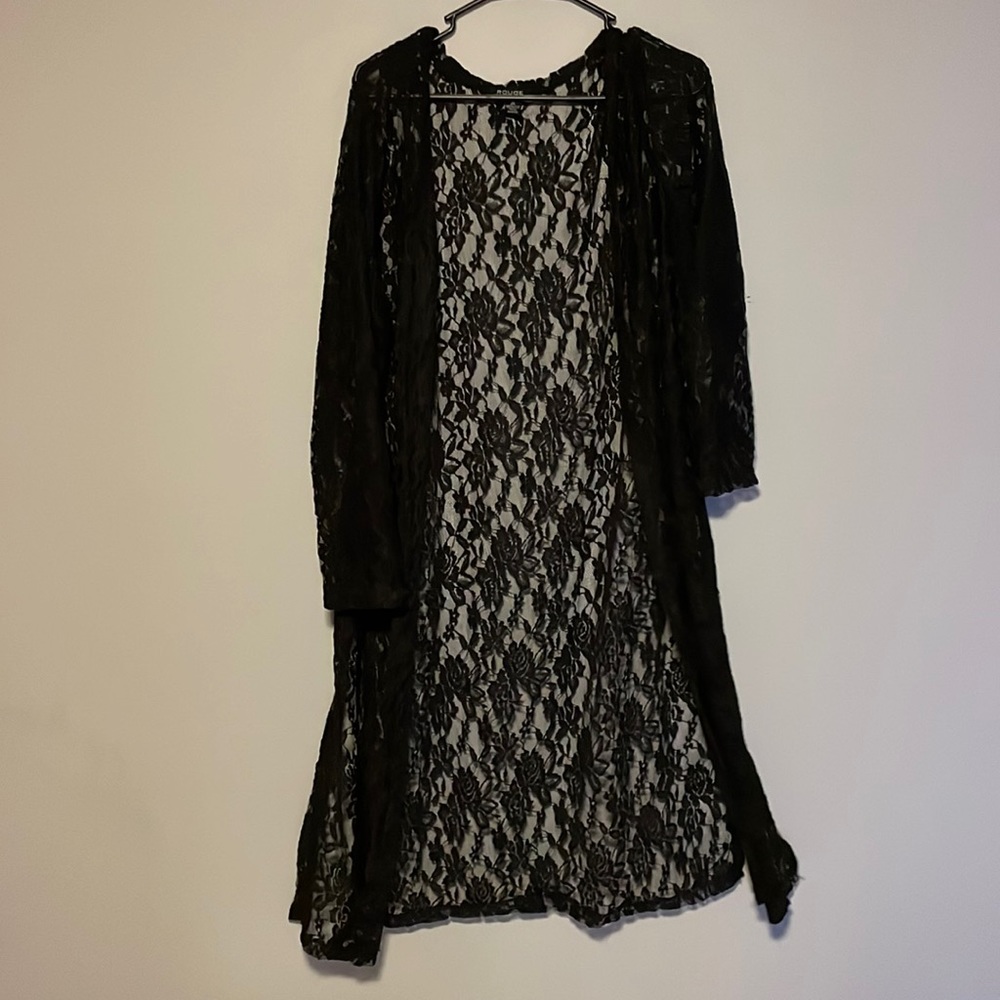Black Lace Floral Cover up